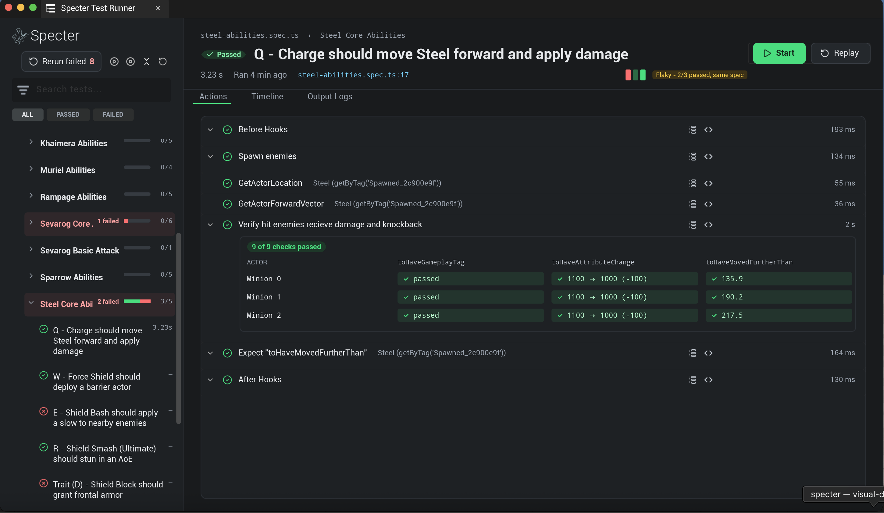 Actions View